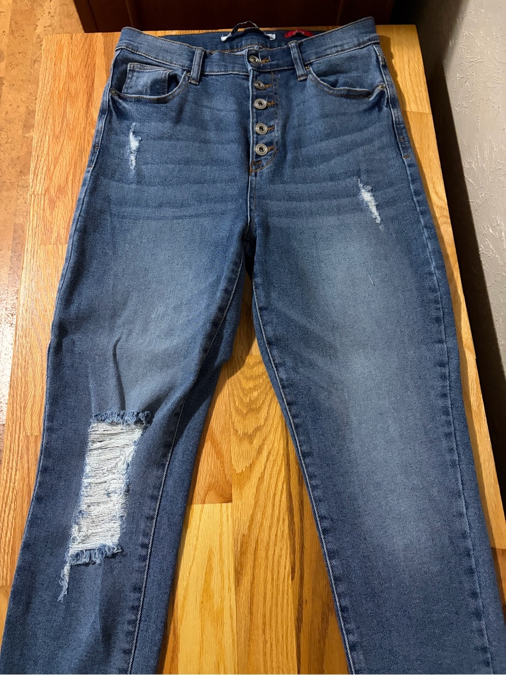 Celebrity Pink High-Rise Distressed Women’s Jeans - Blue
